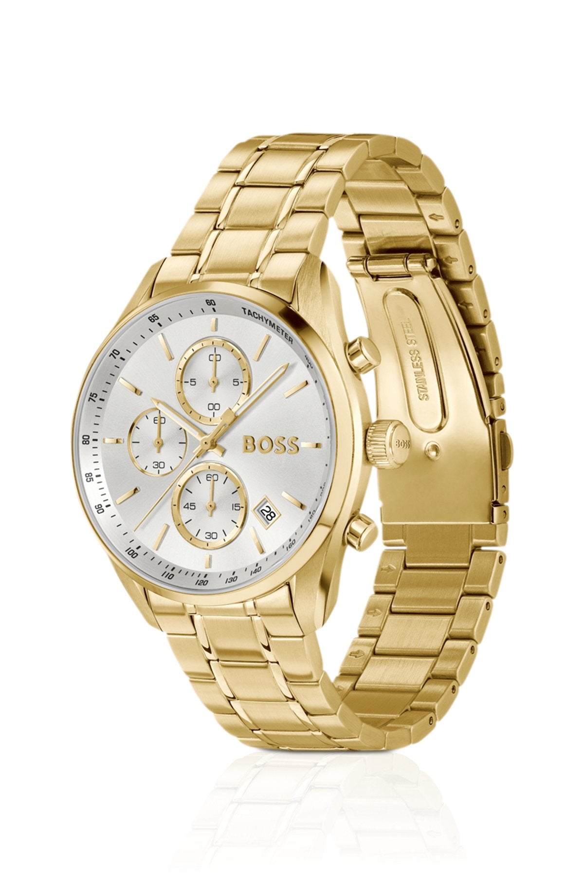 Hugo Boss Gold-tone watch with silver-white dial